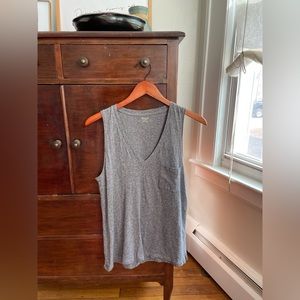 Madewell Whisper Cotton V-Neck Pocket Tank